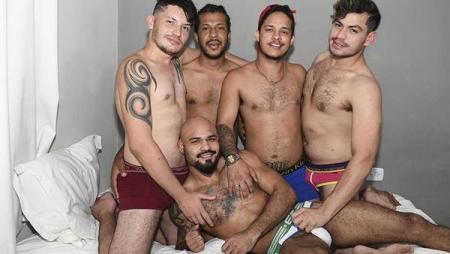 Orgy among friends – Artur Franz, Rogerio Interior, Brendo Campos, Caio Villar & Jeff Carvalho